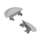 Sensio Linia 2 x End caps for Recessed Profile Silver