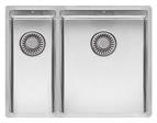 Reginox New York 1.5 Bowl stainless steel integrated sink, 18x40+34x40